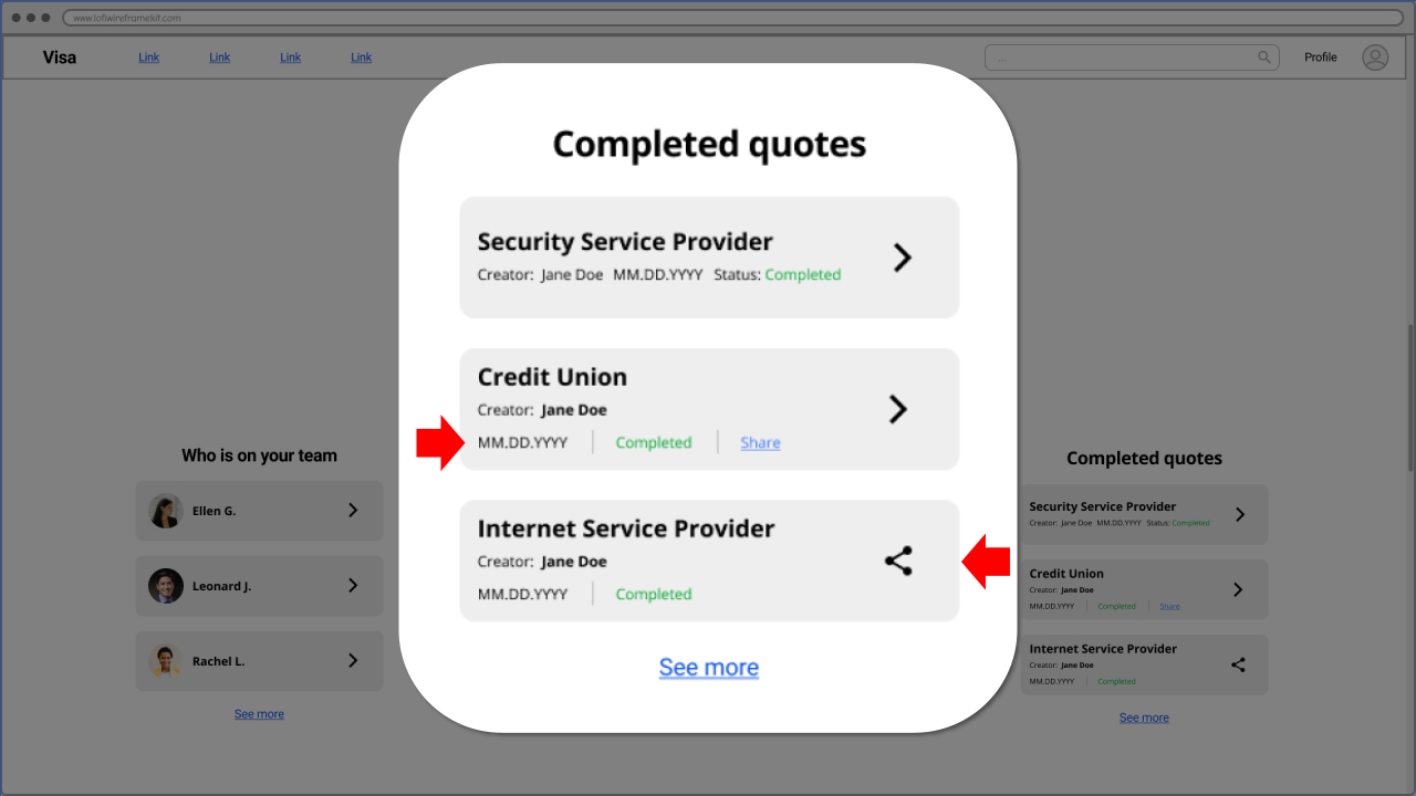 A low fidelity mockup showing an initial homepage design and page elements
